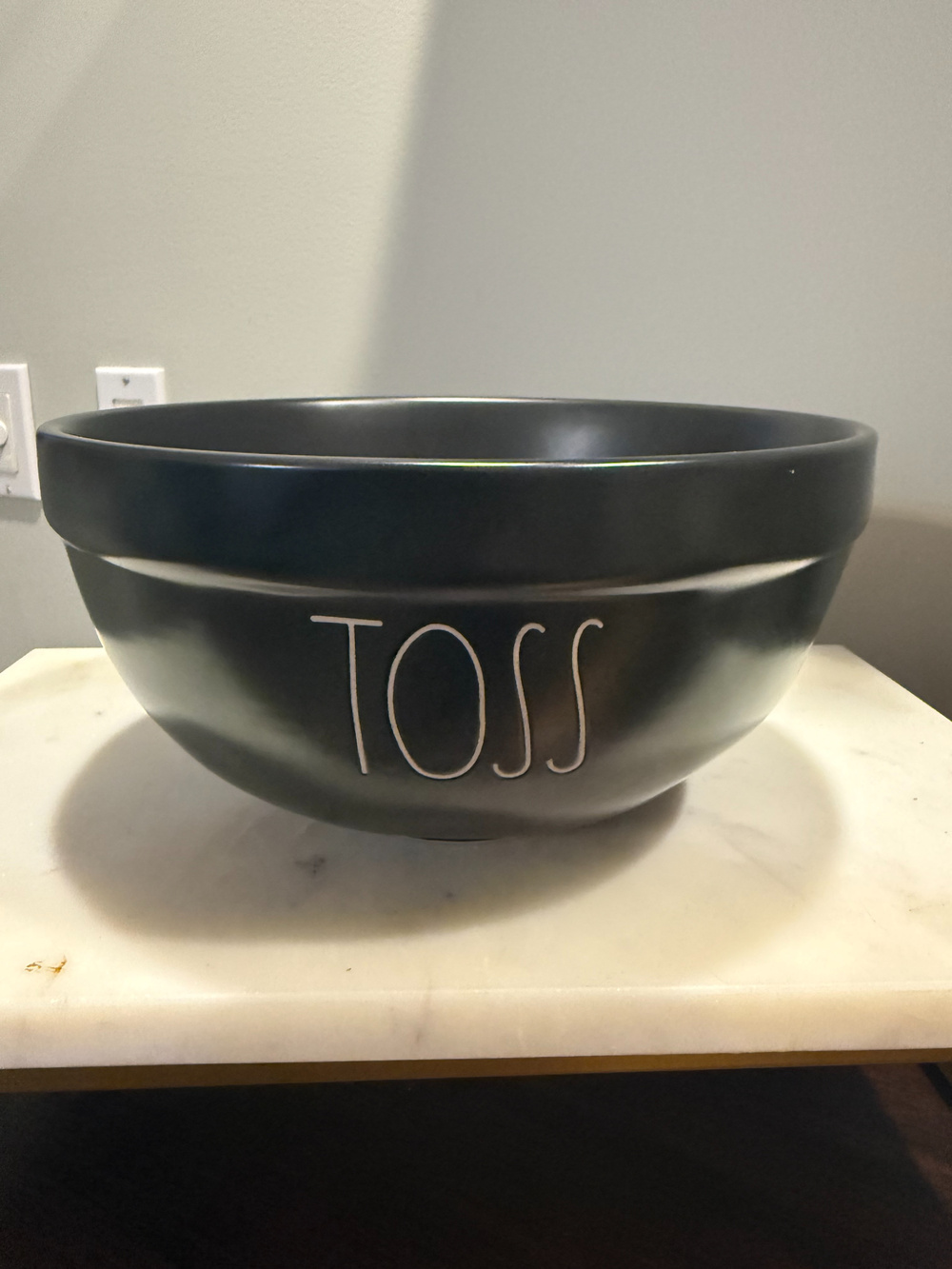 Rae Dunn "Toss" Black Decorative Bowl Large 16 Inch Home Decor - Used